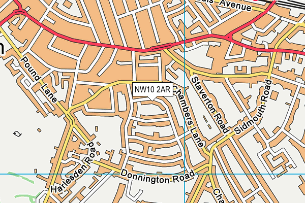 NW10 2AR map - OS VectorMap District (Ordnance Survey)