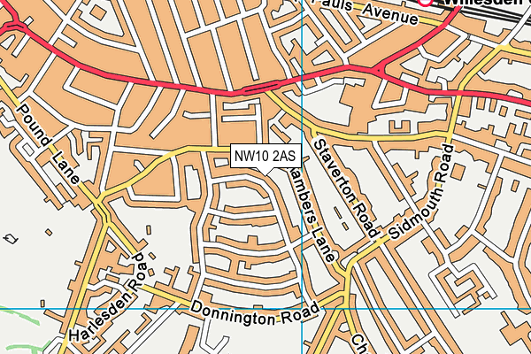 NW10 2AS map - OS VectorMap District (Ordnance Survey)