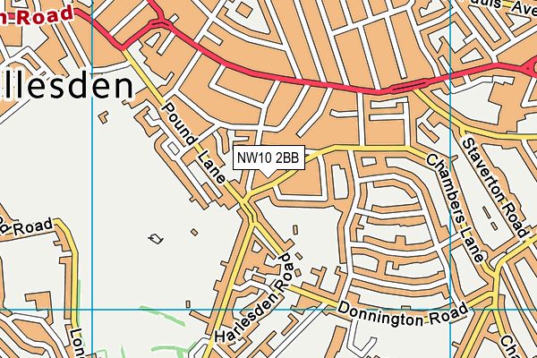 NW10 2BB map - OS VectorMap District (Ordnance Survey)