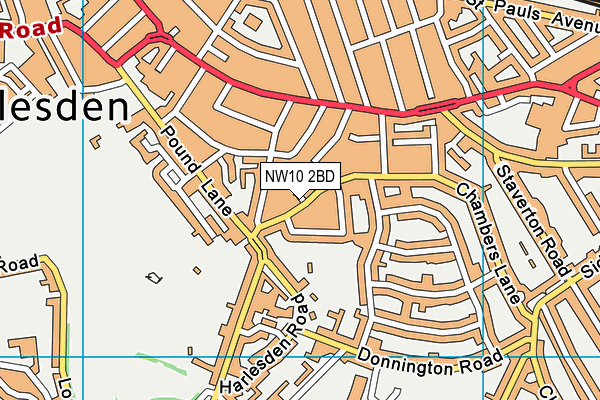 NW10 2BD map - OS VectorMap District (Ordnance Survey)