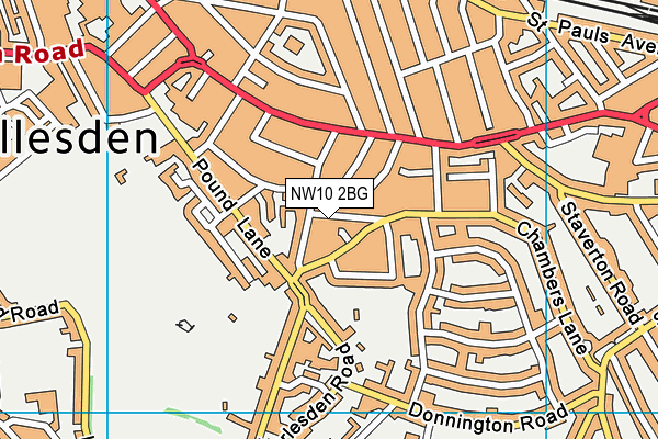 NW10 2BG map - OS VectorMap District (Ordnance Survey)