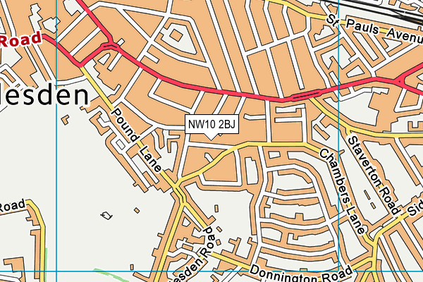 NW10 2BJ map - OS VectorMap District (Ordnance Survey)