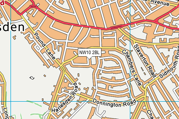 NW10 2BL map - OS VectorMap District (Ordnance Survey)