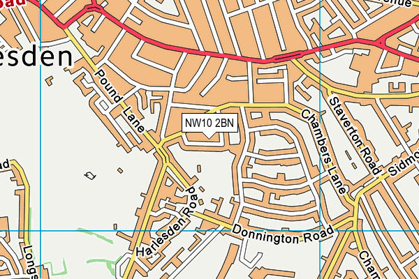 NW10 2BN map - OS VectorMap District (Ordnance Survey)
