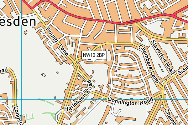NW10 2BP map - OS VectorMap District (Ordnance Survey)