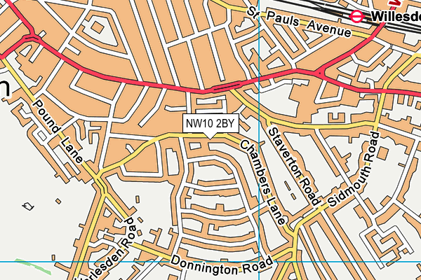 NW10 2BY map - OS VectorMap District (Ordnance Survey)