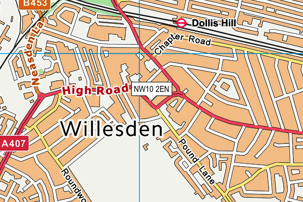 Map of WILLESDEN LANE LTD at district scale