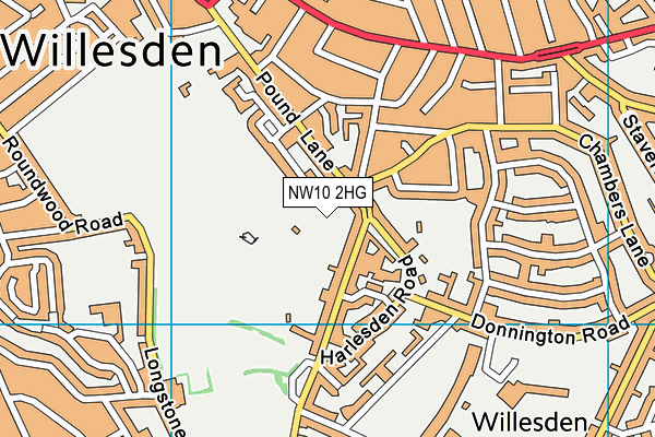NW10 2HG map - OS VectorMap District (Ordnance Survey)