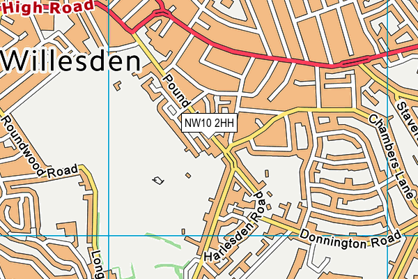 NW10 2HH map - OS VectorMap District (Ordnance Survey)