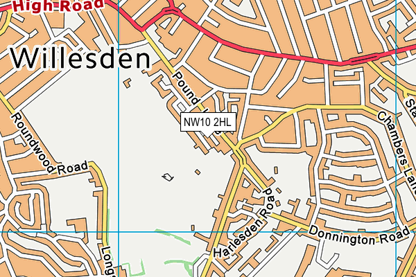 NW10 2HL map - OS VectorMap District (Ordnance Survey)