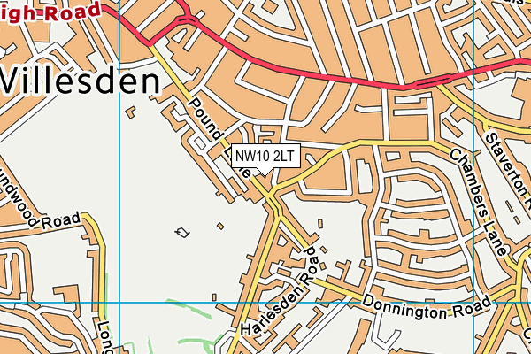 NW10 2LT map - OS VectorMap District (Ordnance Survey)