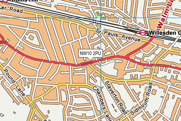 NW10 2PU map - OS VectorMap District (Ordnance Survey)