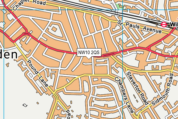 NW10 2QS map - OS VectorMap District (Ordnance Survey)