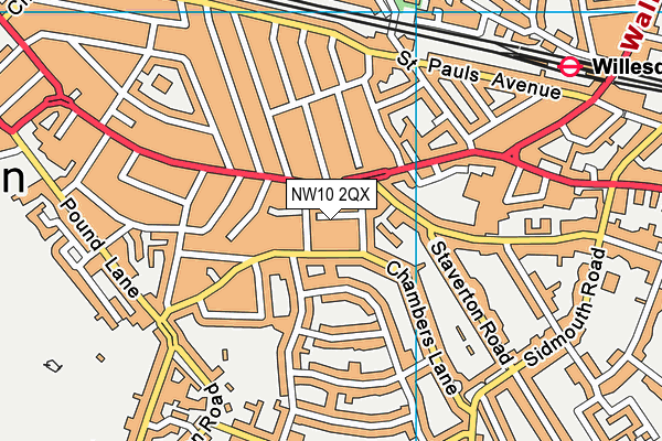 NW10 2QX map - OS VectorMap District (Ordnance Survey)