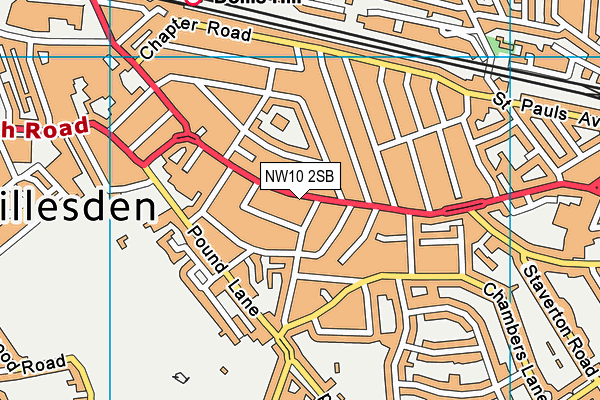 NW10 2SB map - OS VectorMap District (Ordnance Survey)