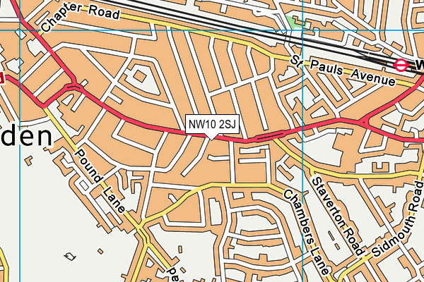 NW10 2SJ map - OS VectorMap District (Ordnance Survey)
