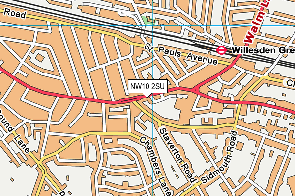 NW10 2SU map - OS VectorMap District (Ordnance Survey)