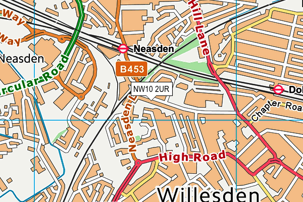 NW10 2UR map - OS VectorMap District (Ordnance Survey)