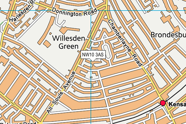NW10 3AS map - OS VectorMap District (Ordnance Survey)