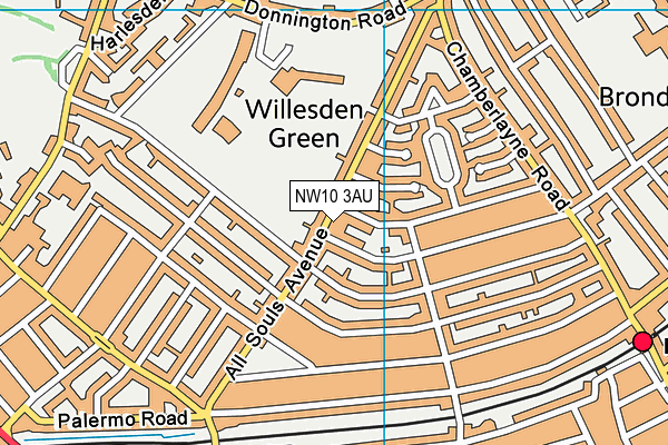 NW10 3AU map - OS VectorMap District (Ordnance Survey)