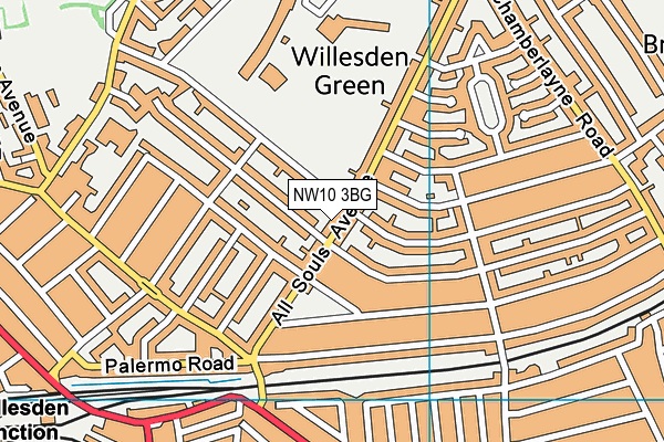 NW10 3BG map - OS VectorMap District (Ordnance Survey)