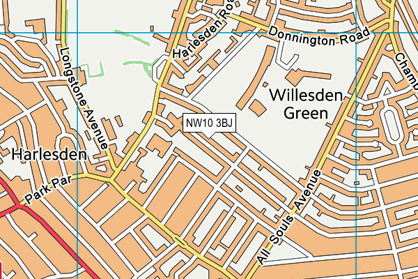 NW10 3BJ map - OS VectorMap District (Ordnance Survey)