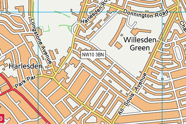 NW10 3BN map - OS VectorMap District (Ordnance Survey)