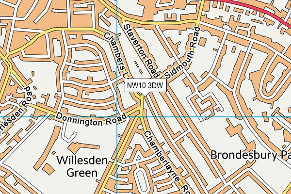 NW10 3DW map - OS VectorMap District (Ordnance Survey)