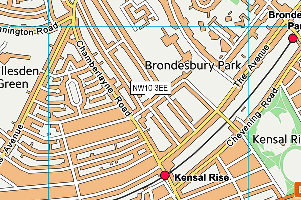 NW10 3EE map - OS VectorMap District (Ordnance Survey)