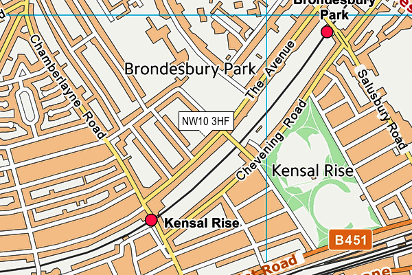 NW10 3HF map - OS VectorMap District (Ordnance Survey)