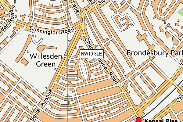 NW10 3LE map - OS VectorMap District (Ordnance Survey)