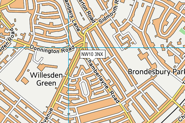 NW10 3NX map - OS VectorMap District (Ordnance Survey)