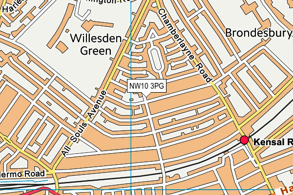 NW10 3PG map - OS VectorMap District (Ordnance Survey)