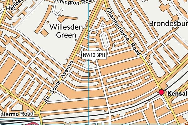 NW10 3PH map - OS VectorMap District (Ordnance Survey)