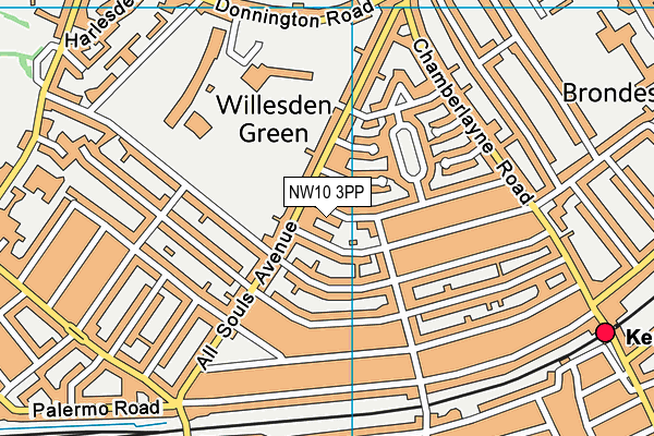 NW10 3PP map - OS VectorMap District (Ordnance Survey)