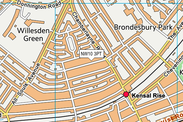 NW10 3PT map - OS VectorMap District (Ordnance Survey)