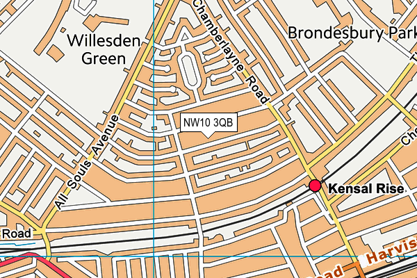 NW10 3QB map - OS VectorMap District (Ordnance Survey)