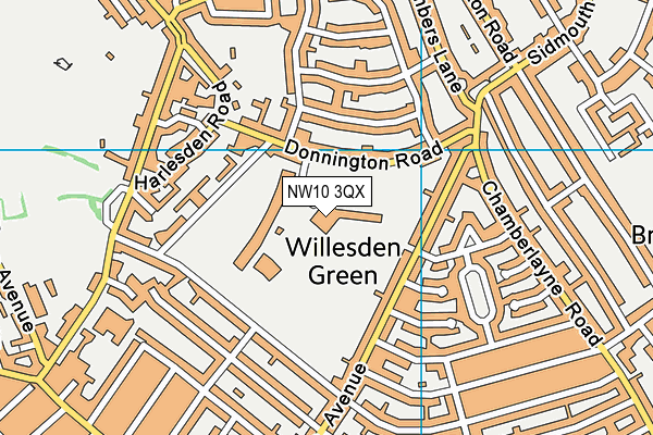 Willesden Sports Centre map (NW10 3QX) - OS VectorMap District (Ordnance Survey)