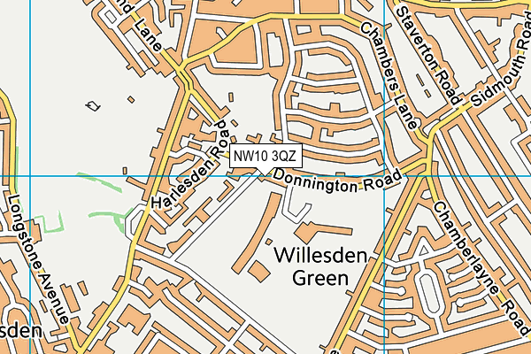 NW10 3QZ map - OS VectorMap District (Ordnance Survey)