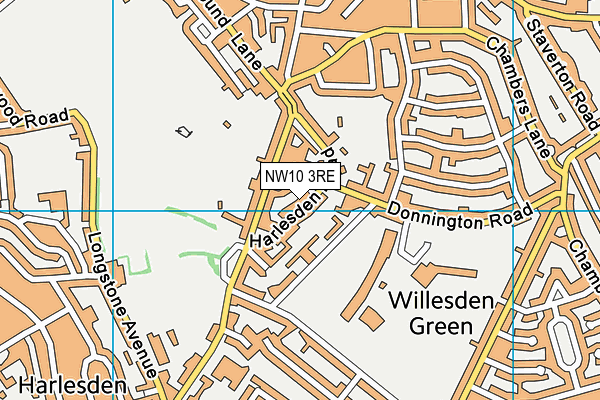 NW10 3RE map - OS VectorMap District (Ordnance Survey)