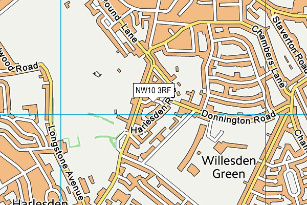 NW10 3RF map - OS VectorMap District (Ordnance Survey)