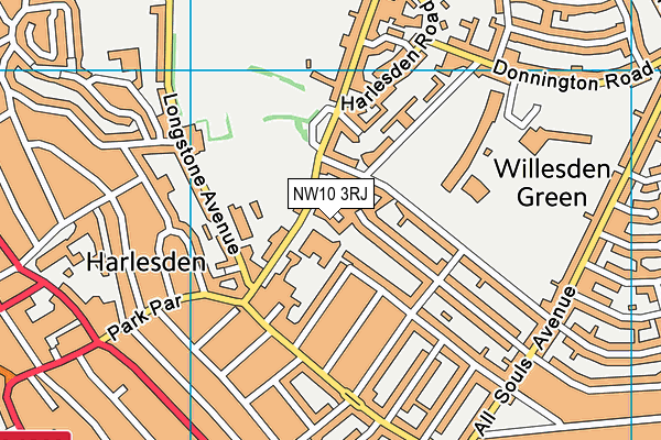 NW10 3RJ map - OS VectorMap District (Ordnance Survey)