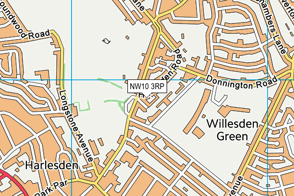 NW10 3RP map - OS VectorMap District (Ordnance Survey)