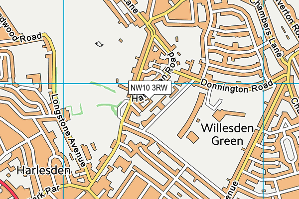 NW10 3RW map - OS VectorMap District (Ordnance Survey)