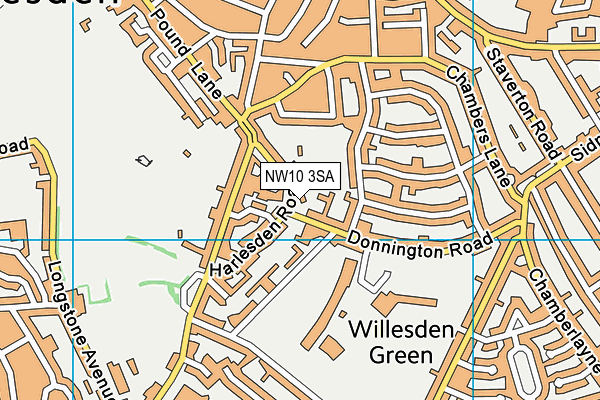 NW10 3SA map - OS VectorMap District (Ordnance Survey)