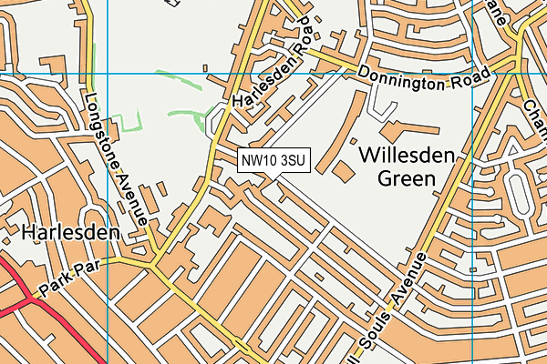 NW10 3SU map - OS VectorMap District (Ordnance Survey)