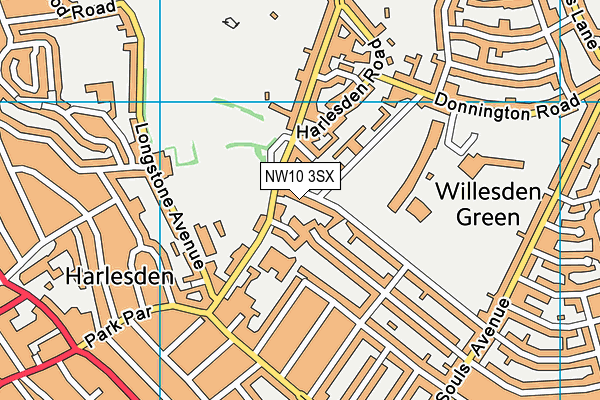 NW10 3SX map - OS VectorMap District (Ordnance Survey)