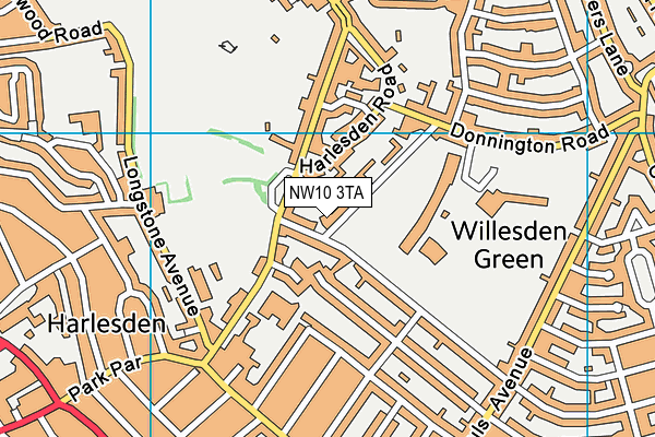 NW10 3TA map - OS VectorMap District (Ordnance Survey)