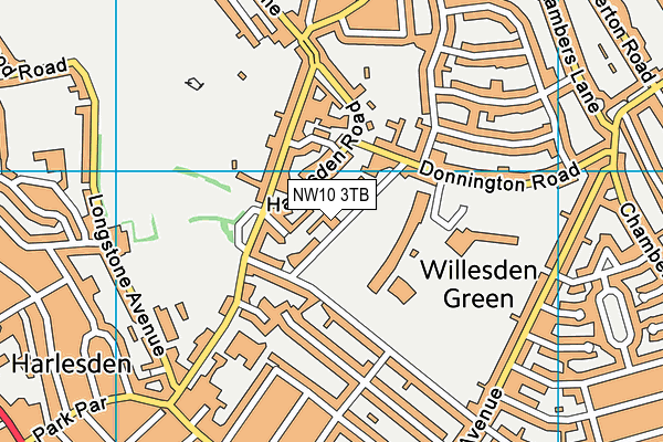 NW10 3TB map - OS VectorMap District (Ordnance Survey)