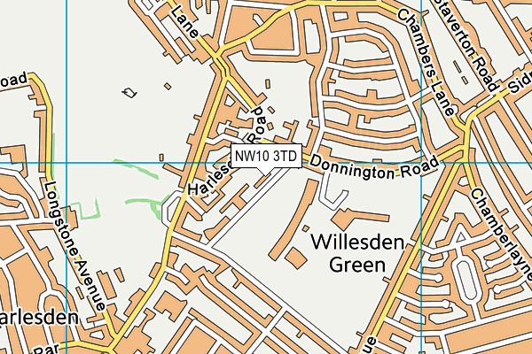 NW10 3TD map - OS VectorMap District (Ordnance Survey)